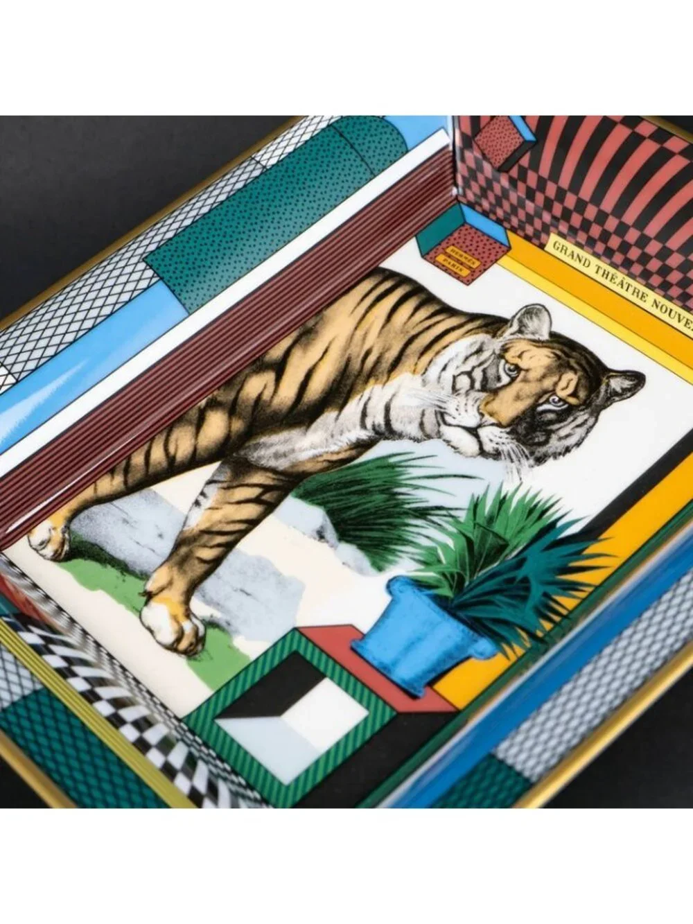Hermes Accessory Case Grand Theater Nouveau King's Tiger Tray Plate